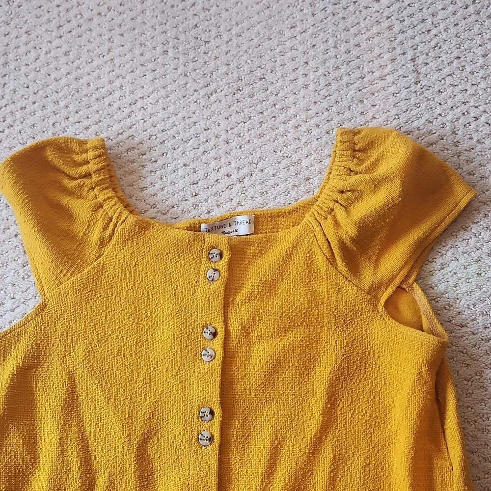 Madewell Cutesy Mustard Dress - Picture 2 of 3